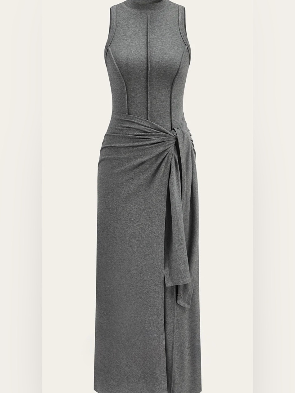 Sleeveless Mock Neck Maxi Dress